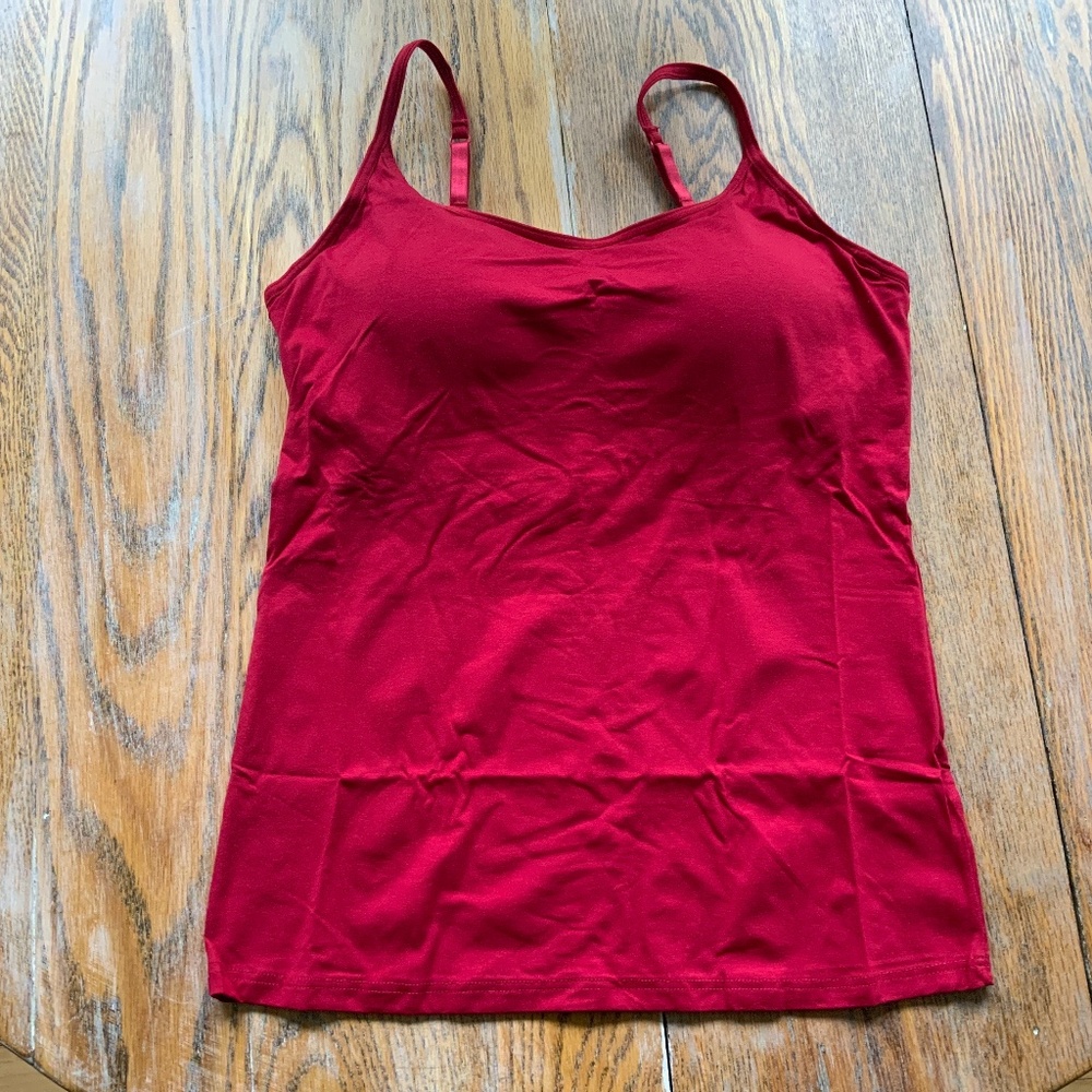 ANYFIT WEAR dk red molded bra top cami/NEW